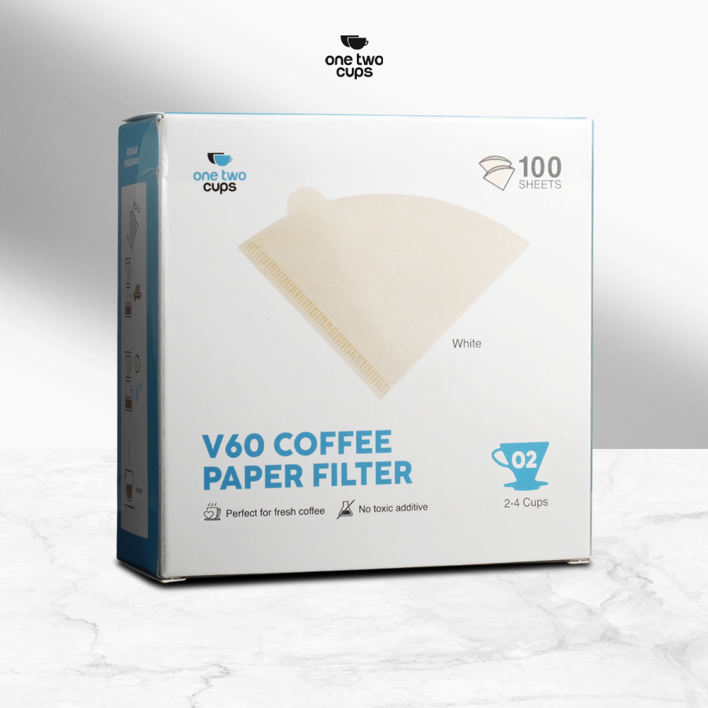 One Two Cups Kertas Saringan Kopi Filter Paper V60 2-4 Cups 100 PCS - V02 Gambar produk One Two Cups Kertas Saringan Kopi Filter Paper V60 2-4 Cups 100 PCS - V02