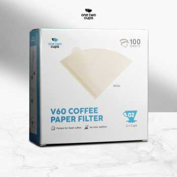 One Two Cups Kertas Saringan Kopi Filter Paper V60 2-4 Cups 100 PCS - V02 Gambar produk One Two Cups Kertas Saringan Kopi Filter Paper V60 2-4 Cups 100 PCS - V02