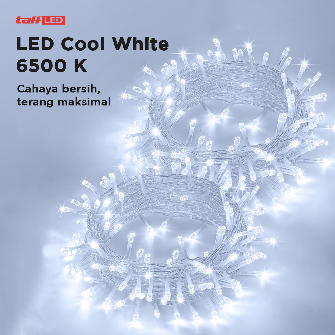 Gambar produk TaffLED Lampu Hias Gorden String Lights 3x3M 300 LED Cool White 18W - 300L
