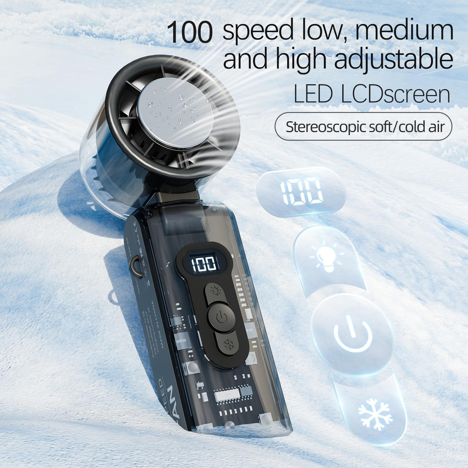 ManchiMi Kipas Angin Portable Genggam Turbo Mini Cooling Fan 3600mAh - FC8 Gambar produk ManchiMi Kipas Angin Portable Genggam Turbo Mini Cooling Fan 3600mAh - FC8