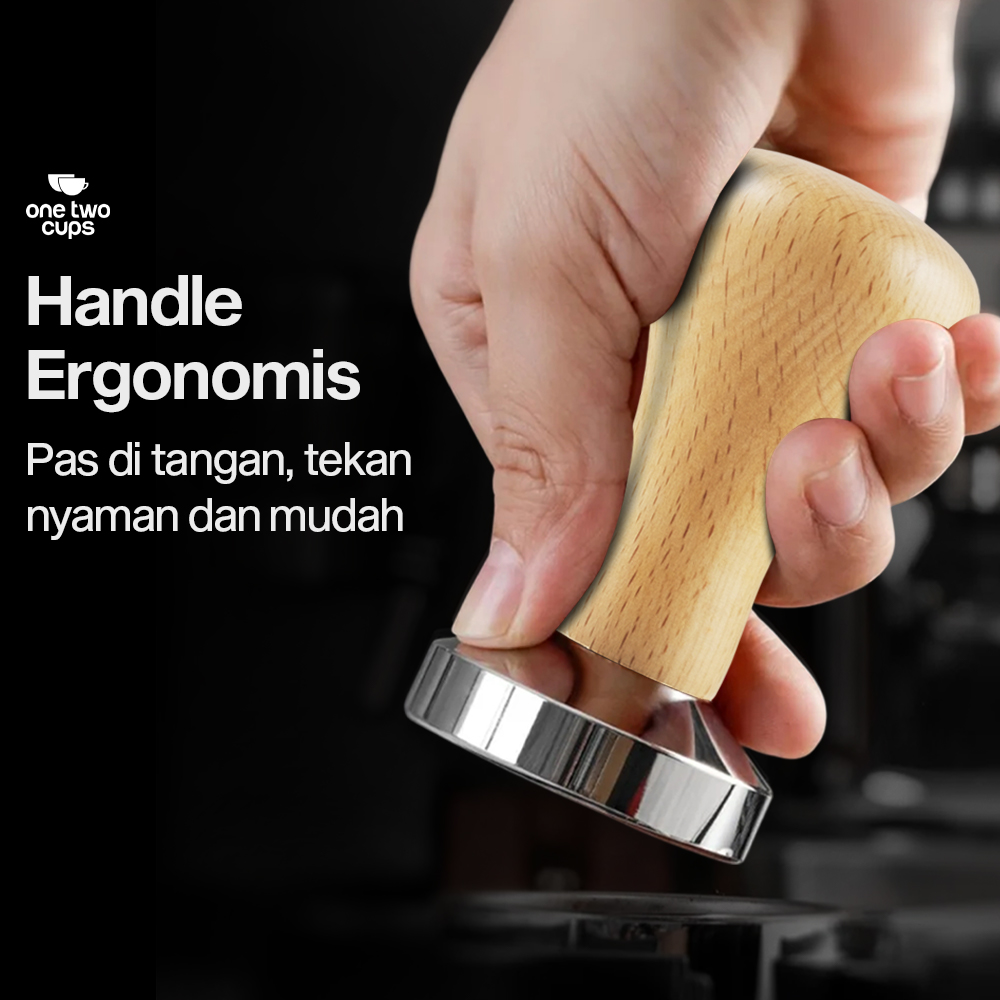 Gambar produk One Two Cups Tamper Kopi Espresso Flat Base Stainless Steel 304 51mm - T15