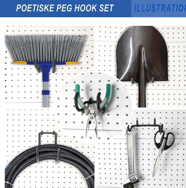 Gambar produk REMOWA Gantungan Barang Garasi Pegboard Hooks Heavy Duty 66x51x107mm - PG3