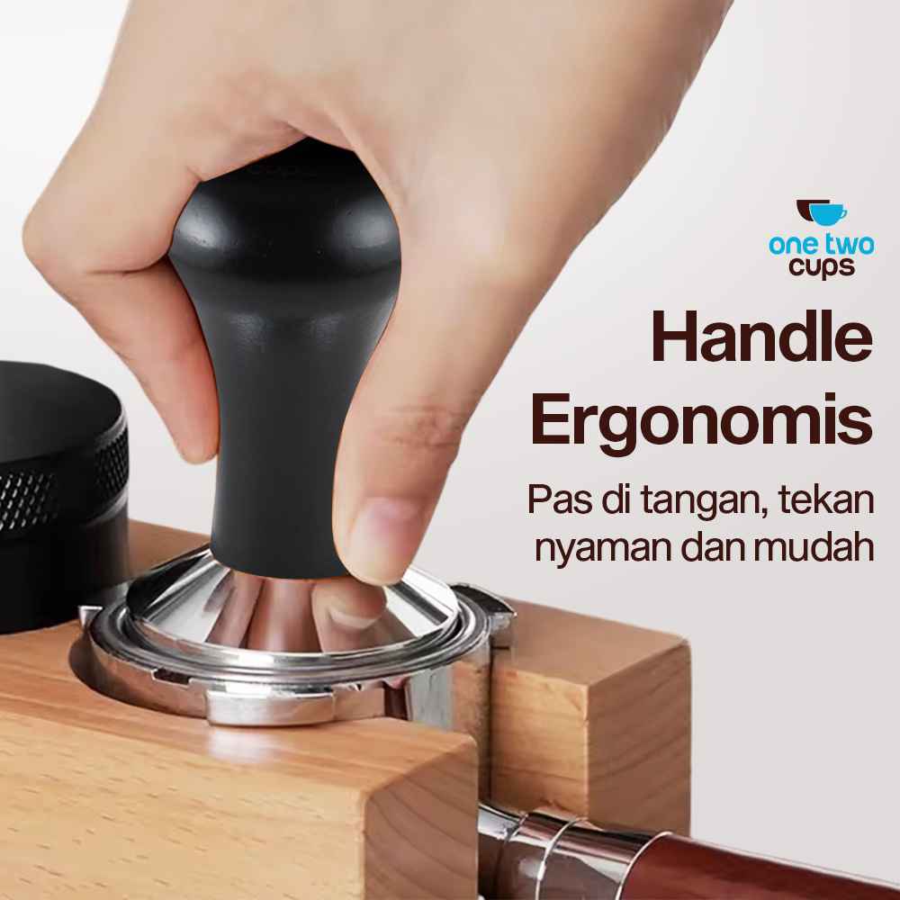 Gambar produk One Two Cups Tamper Kopi Espresso Flat Base Stainless Steel 58mm - R58