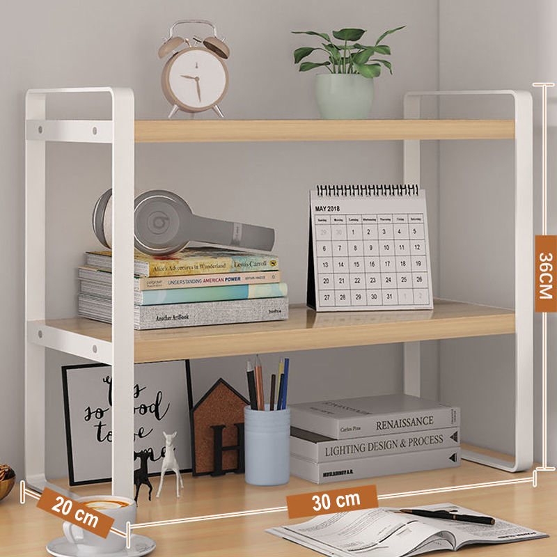 Gambar produk AOLIVIYA Rak Buku Minimalis DIY Table Bookshelf Organizer Double Layer - AO30