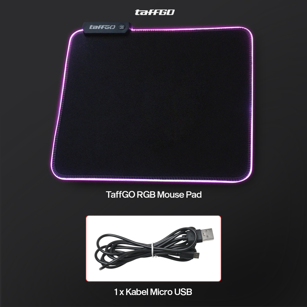 Gambar produk TaffGO Gaming Mouse Pad Glowing RGB LED High Precision 250x300x4mm