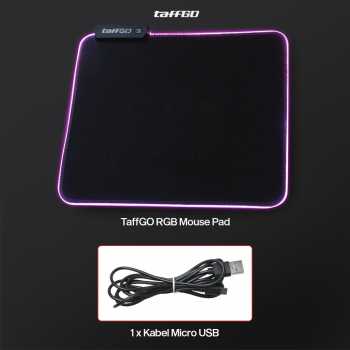 Gambar produk TaffGO Gaming Mouse Pad Glowing RGB LED High Precision 250x300x4mm