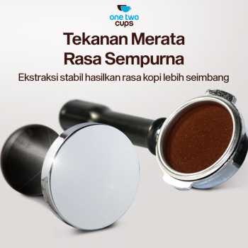 Gambar produk One Two Cups Tamper Kopi Espresso Flat Base Stainless Steel 58mm - R58