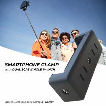 Universal Clamp for Smartphone with Dual Screw Hole 1/4 Inch - RV79