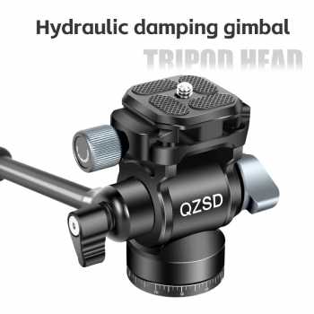 Gambar produk QZSD Gimbal Hidrolik Damping Tripod Pan-Tilt Head DSLR Aluminium Alloy - Q330