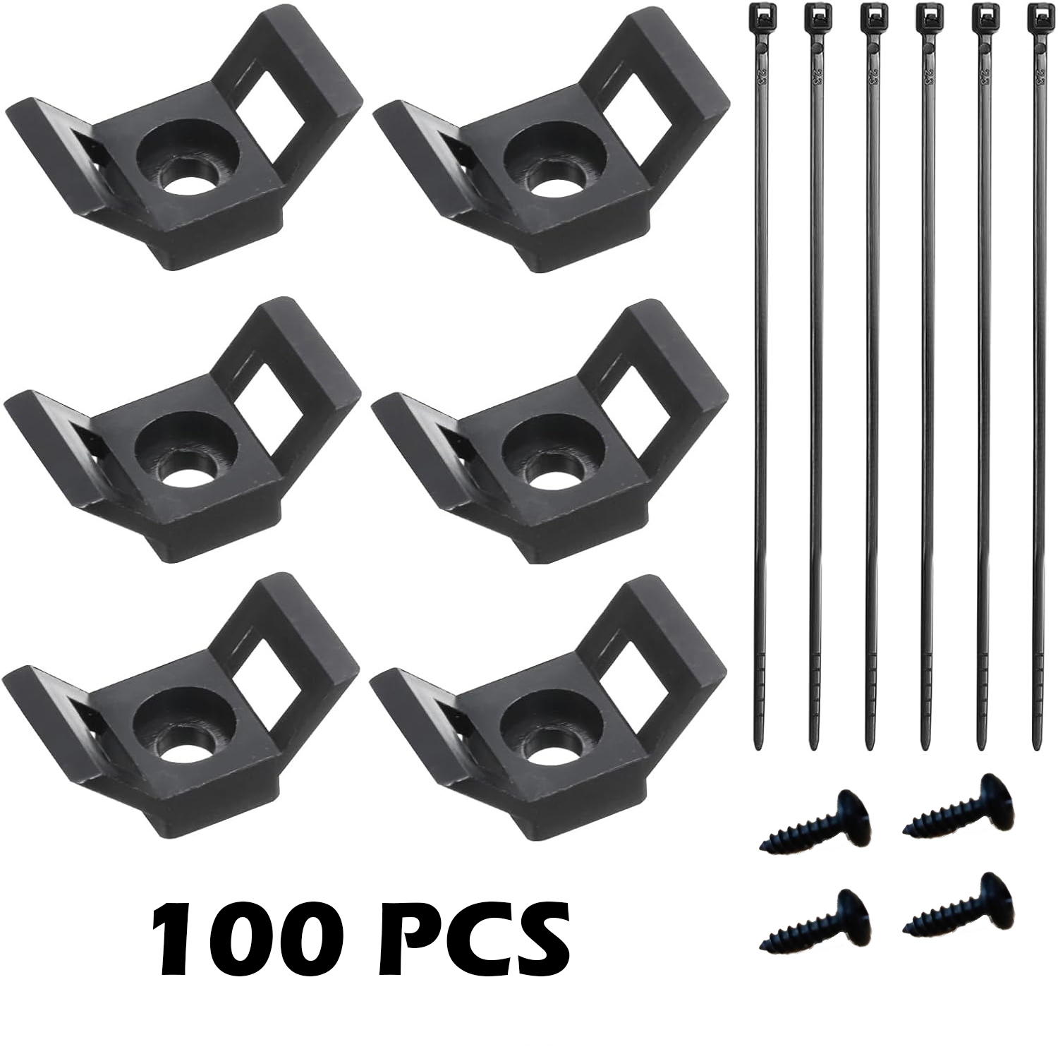 Gambar produk ZYCN Dudukan Kabel Ties Tie Mount Cord Organizer Saddle Shape 100 PCS - HC4-M5