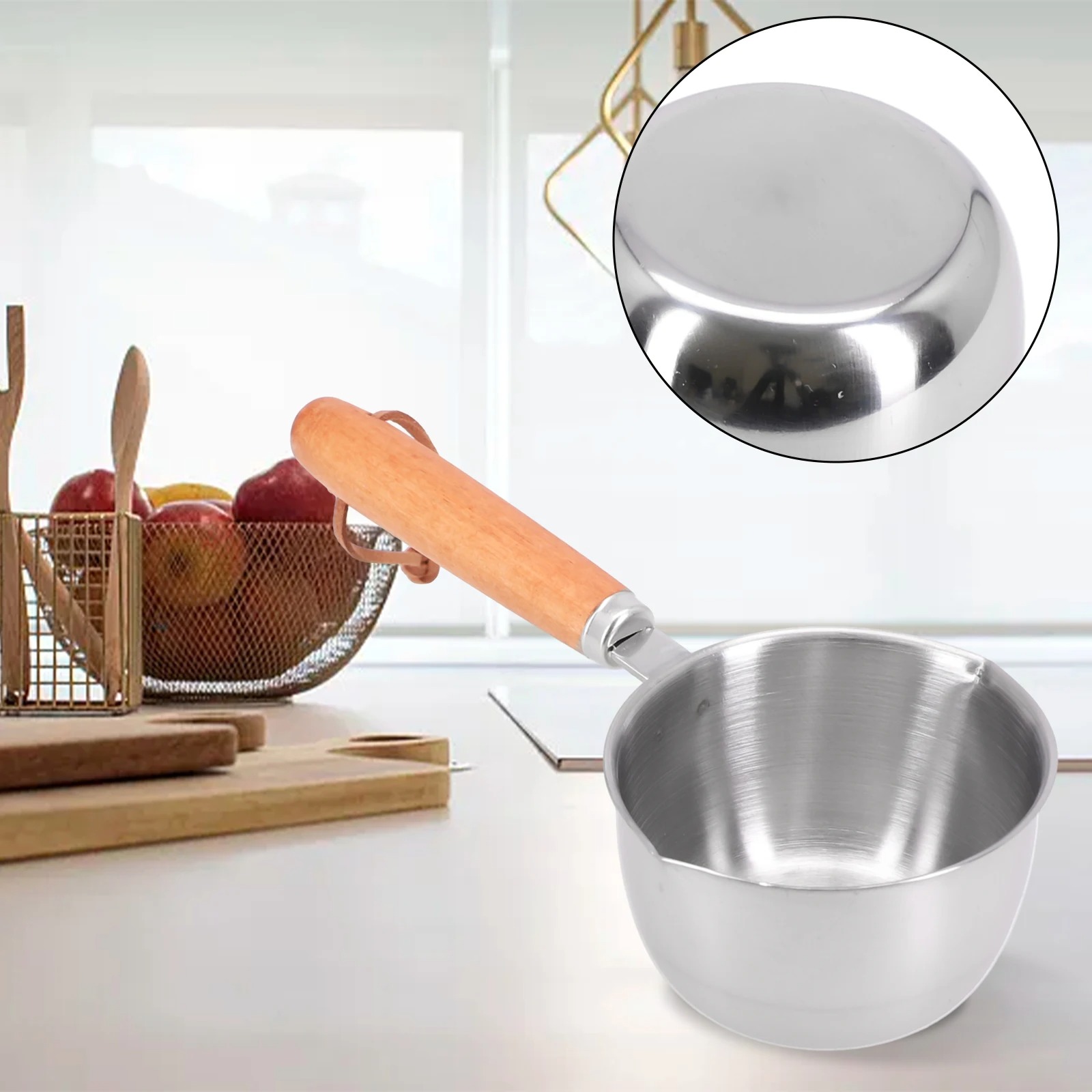 Gambar produk HARKO Panci Susu Mini Sauce Pan Stainless Steel 410 Dual Drainage 150ml - HK1