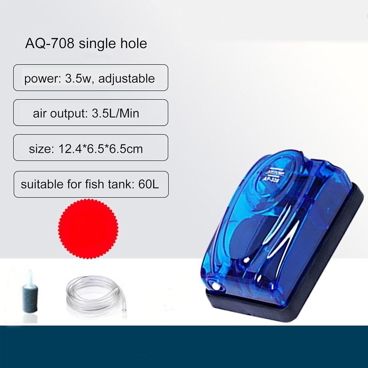 Gambar produk TEQIANG Aerator Pompa Oksigen Akuarium Oxygen Pump 60L Fish Tank 3.5W - AQ-708