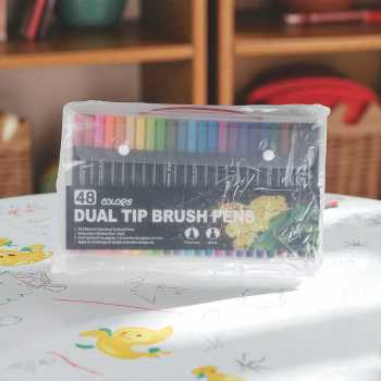 Gambar produk Kolorowy Spidol Double Head Drawing Pen Fine Art Watercolor Set 48 Color - MKB