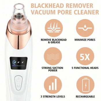 AGO Alat Hisap Komedo Elektrik Facial Pore Vacuum with 5 Suction Heads - GA5