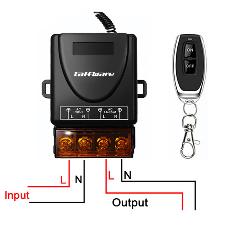 Gambar produk Taffware Wireless Relay Switch Remote Control 433 MHz 220V 30A - KR2201B