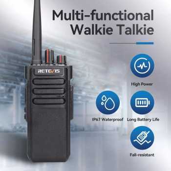 RETEVIS Walkie Talkie Two Way Radio UHF IP67 Rechargeable 3200mAh - RT29