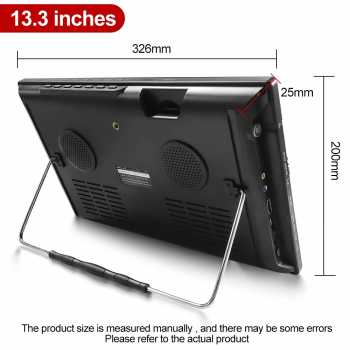 Gambar produk TRAVOR TV Digital Portable DVB-T2 TFT LED HD 13.3 Inch 1200mAh 18W - D13