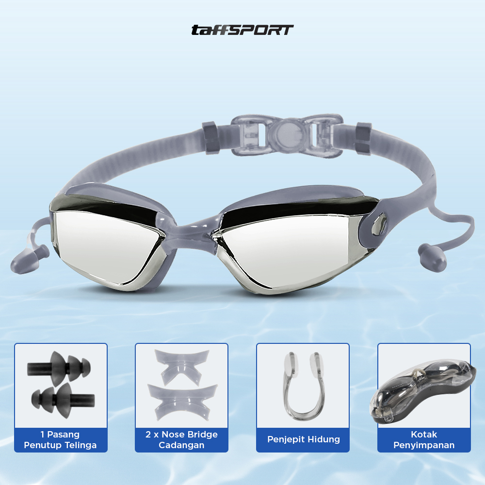 TaffSPORT Kacamata Renang Anti Fog dengan Penutup Telinga dan Hidung - A380 Gambar produk TaffSPORT Kacamata Renang Anti Fog dengan Penutup Telinga dan Hidung - A380 - 8