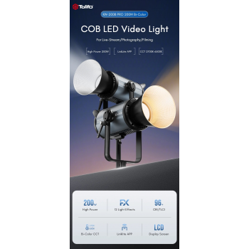 Gambar produk Tolifo Lampu Video LED Bi-Color COB Video Light 200W 6500K - KW-200B PRO