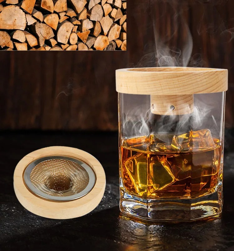 Gambar produk BORUiT Set Alat Pengasap Cocktail Wooden Smoker Kit with 5 Wood Chips - SK-300