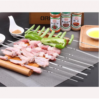 Gambar produk NICON Tusuk Sate Stainless Steel BBQ Skewers Reusable 33cm 100PCS - LN8