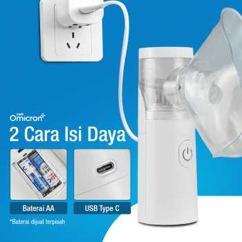 Gambar produk TaffOmicron Alat Terapi Pernapasan Mesh Nebulizer Portable Inhaler Versi Baterai - JSL-W303