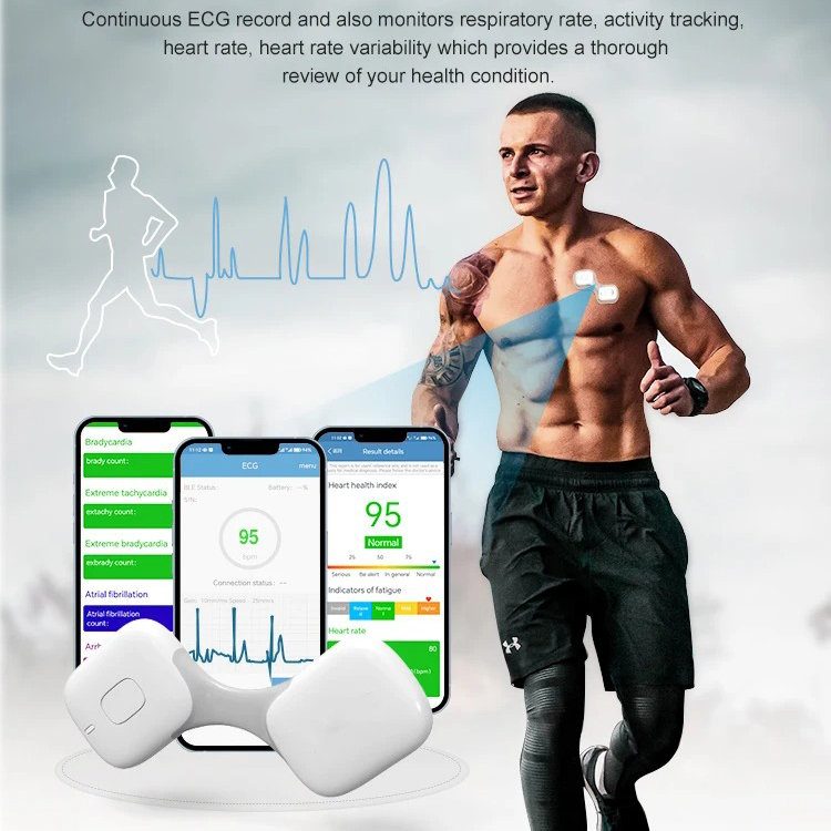 Gambar produk TMJD Pengukur Detak Jantung EKG Wireless Smart ECG Recorder Monitor - ER1