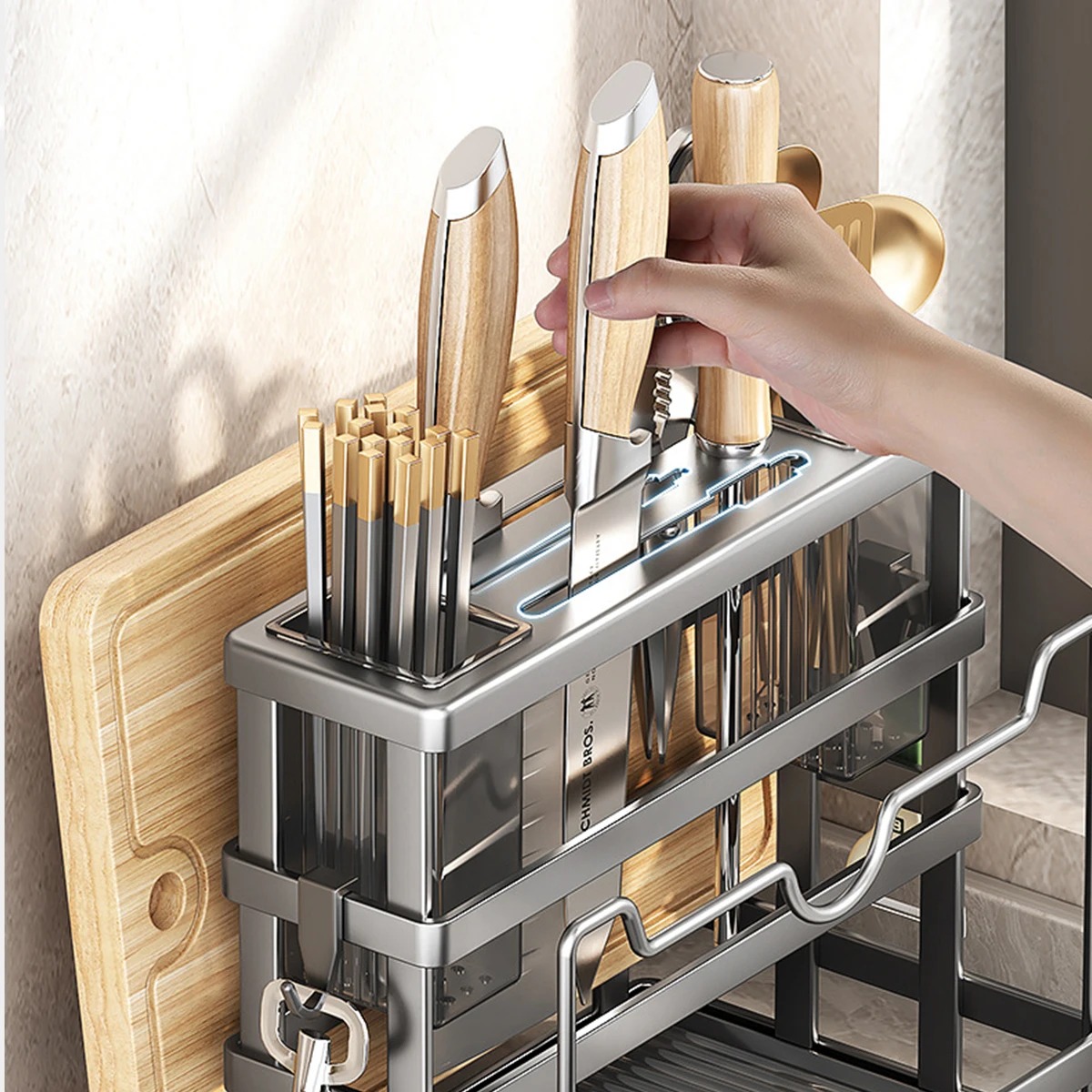 Gambar produk JoyHome Tempat Pisau Dapur Rak Penyimpanan Sendok Sumpit Organizer - JH-27