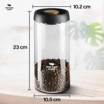 Gambar produk One Two Cups Toples Kaca Penyimpanan Biji Kopi Vacuum Sealed Lid 1.8L - SE41
