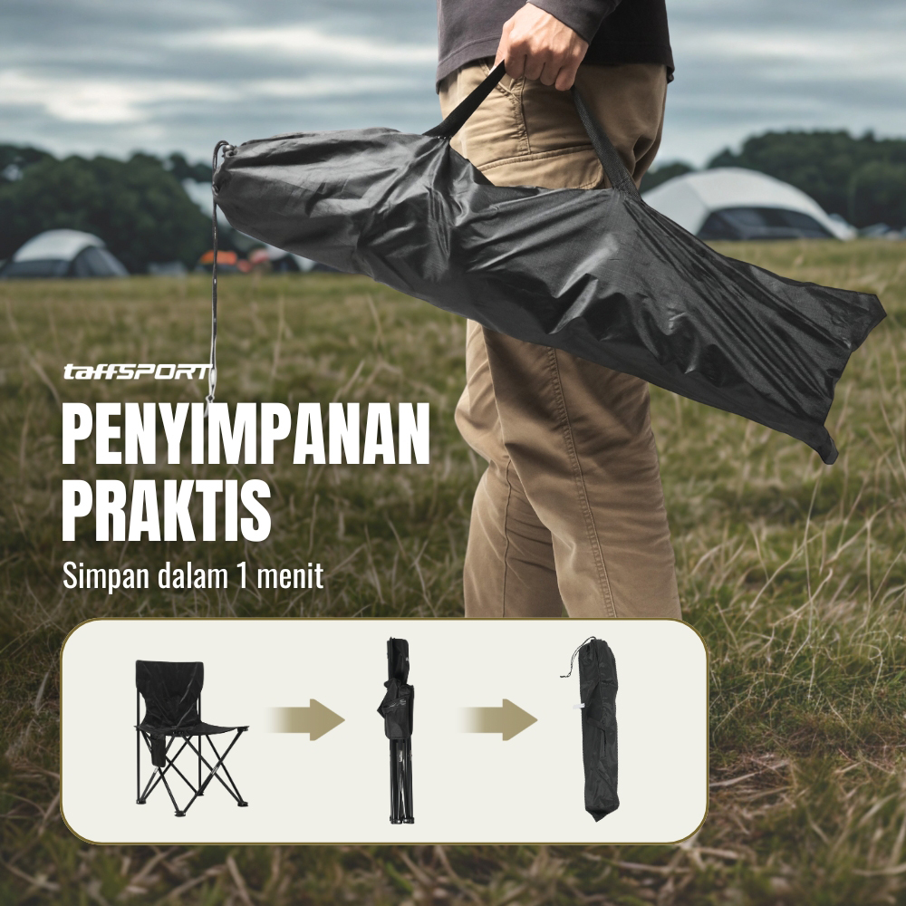 Gambar produk TaffSPORT Kursi Lipat Outdoor Camping Portable Oxford Folding Chair - DFC001