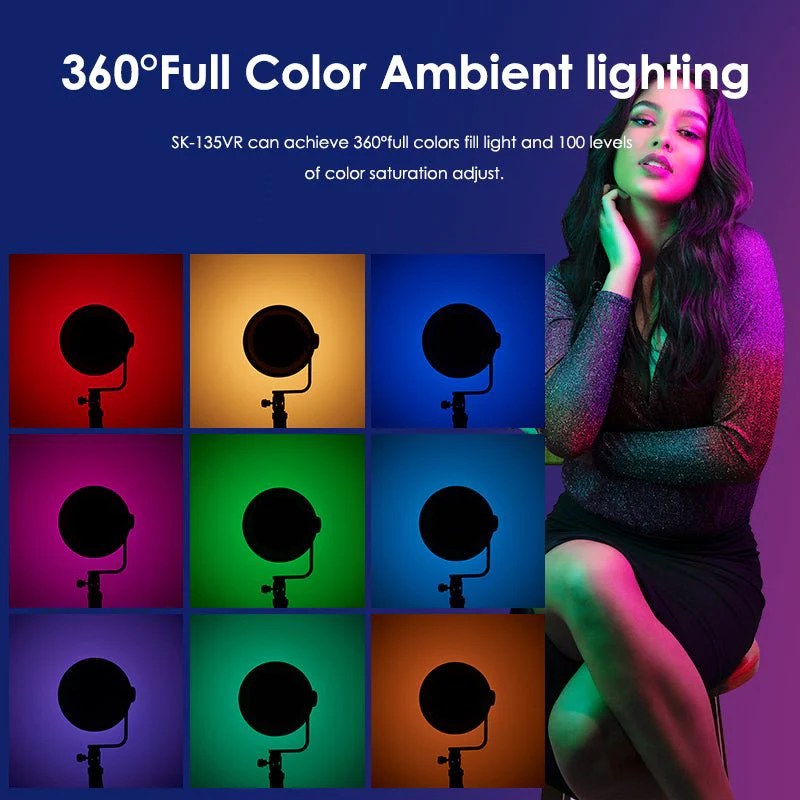 Gambar produk Tolifo Lampu Video LED Portabel RGB COB Video Light 135W 6500K - SK-135VR