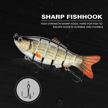 Gambar produk BASSLER Umpan Pancing Ikan Lifelike Fish Bait Lure 6 Section 10cm 18g - BS180