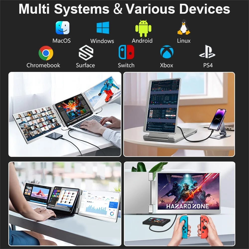 Gambar produk Rospider Portable Monitor Dual Screen Extender 14 Inch IPS FHD - HYX-B90D