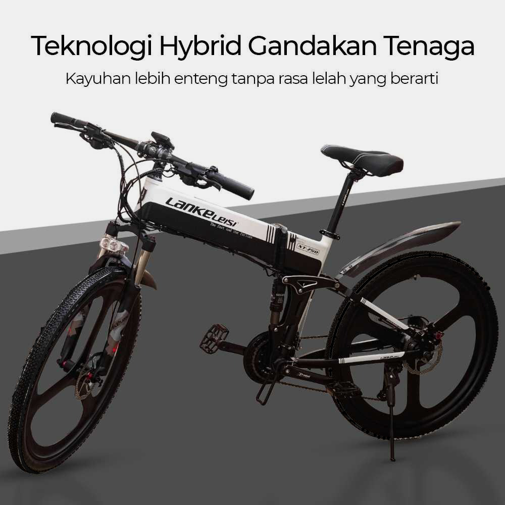 Gambar produk Lankeleisi Sepeda Listrik Lipat Folding Bike Sports Version 48V 10Ah - XT750