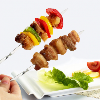 Gambar produk NICON Tusuk Sate Stainless Steel BBQ Skewers Reusable 33cm 100PCS - LN8