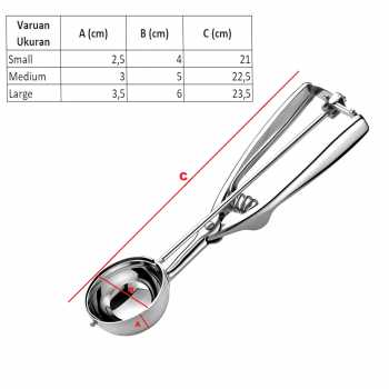Gambar produk AXV Sendok Takar Es Krim Scoop Stainless Steel Spring Handle Large - AX-24