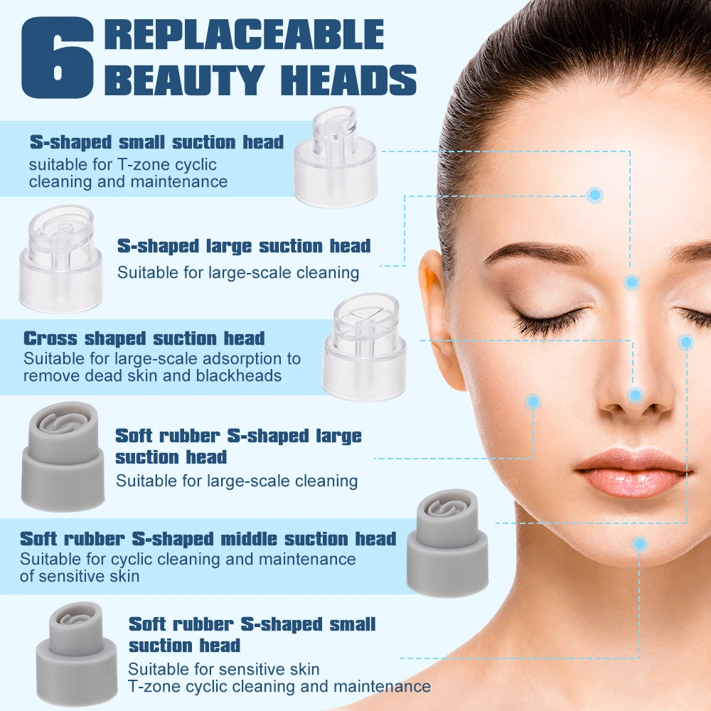 Gambar produk Agdoad Alat Penyedot Komedo Elektrik Facial Pore Vacuum 6 Heads - AD086