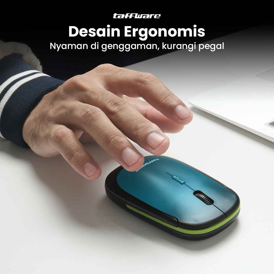 Gambar produk Taffware Mouse Wireless Optical 2.4GHz Slim Ergonomic 1600DPI - Y810