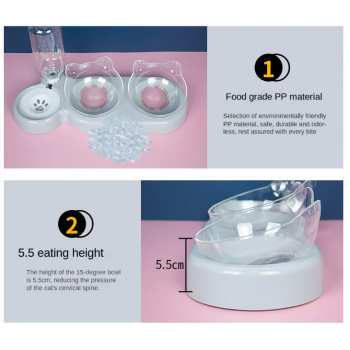 Gambar produk LINQOR Tempat Makan Minum Hewan Pet Feeders Elevated Feeding Drinking - L4
