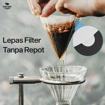 One Two Cups Kertas Saringan Kopi Filter Paper V60 2-4 Cups 100 PCS - V02 Gambar produk One Two Cups Kertas Saringan Kopi Filter Paper V60 2-4 Cups 100 PCS - V02