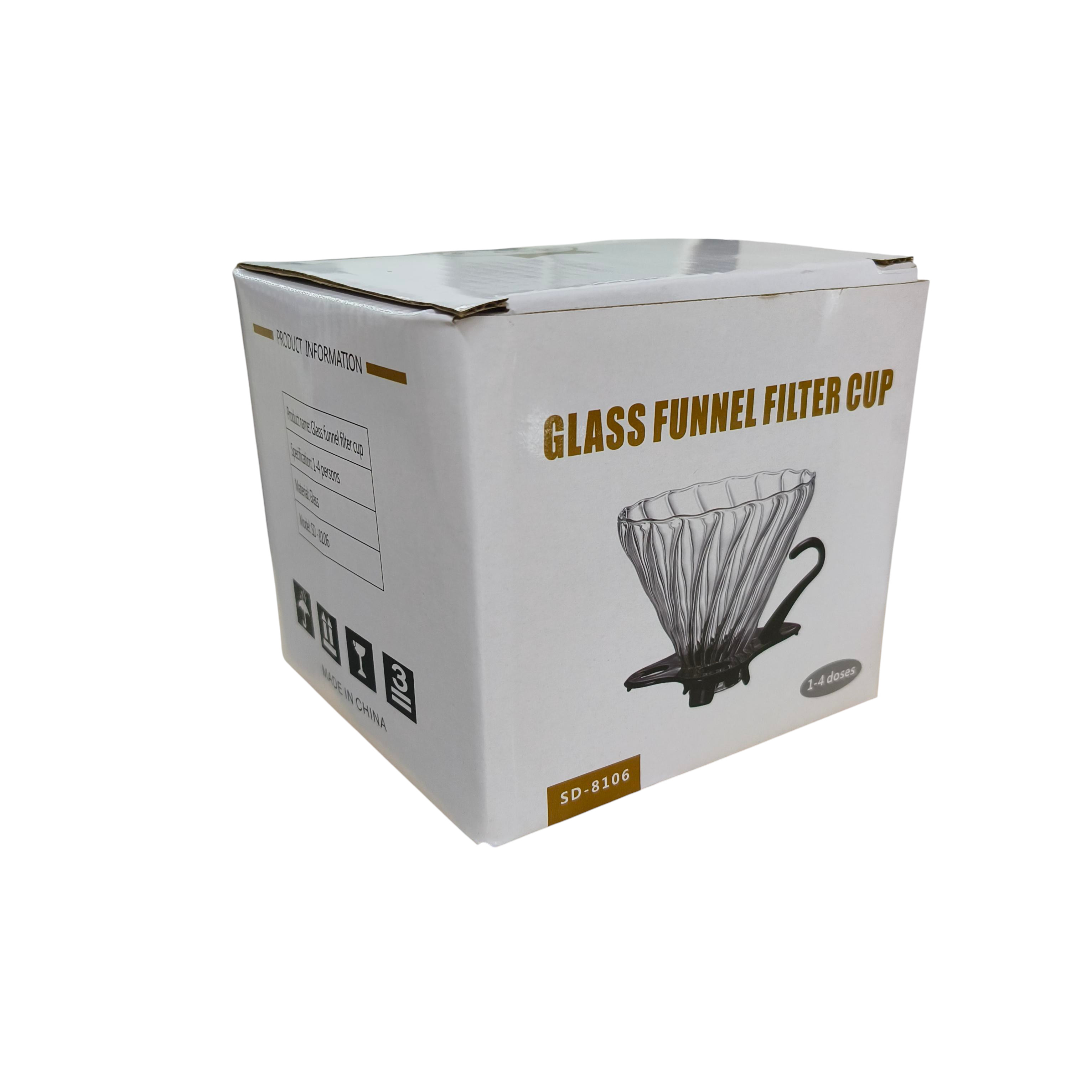 Gambar produk WURJO Filter Penyaring Kopi V60 Coffee Dripper Borosilicate 1-4 Cup - SD-8106