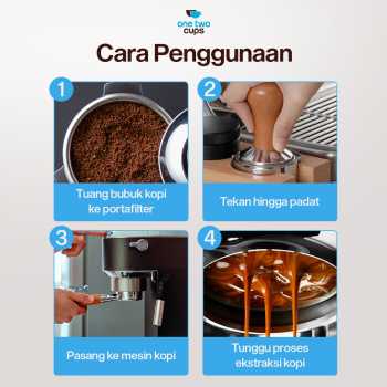 Gambar produk One Two Cups Tamper Kopi Espresso Flat Base Stainless Steel 58mm - R58