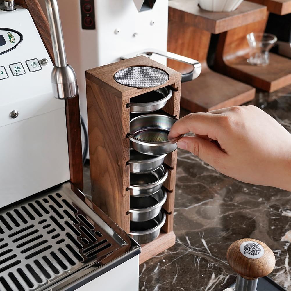 Gambar produk RIO Holder Basket Portafilter Storage Rack Suitable Walnut - R-58