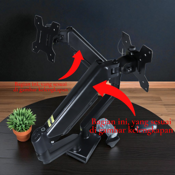 Gambar produk S-HAN Bracket Monitor Table Mount Dual Arm VESA 100x100 13-32 Inch - CX02
