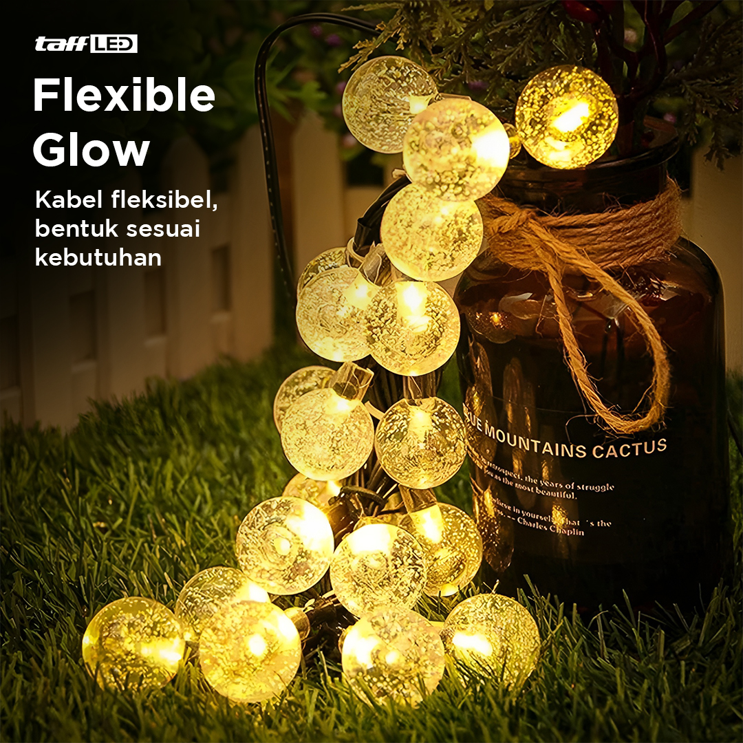 TaffLED Lampu Hias String Lights Cherry Ball Fairy Warm White 5M - LY20W Gambar produk TaffLED Lampu Hias String Lights Cherry Ball Fairy Warm White 5M - LY20W