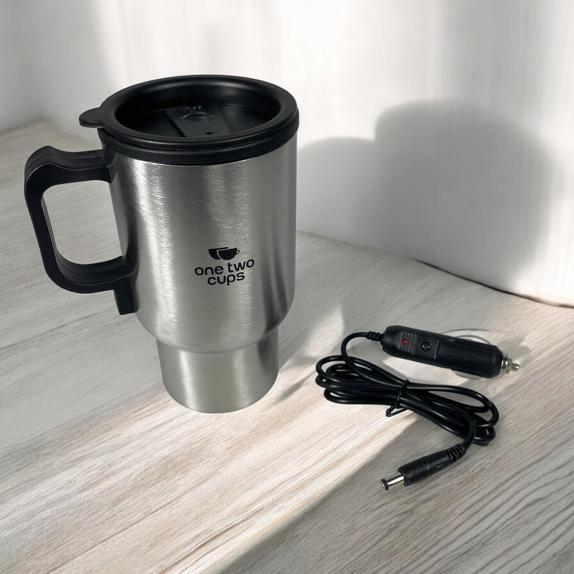 Gambar produk One Two Cups Cangkir Pemanas Air Elektrik Mobil Travel Mug 450ml - NJ88