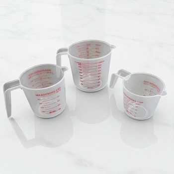 Gambar produk KOLE Gelas Ukur Takaran Plastik Measuring Cup OZ 250ml/500ml/1L 3 PCS - K31
