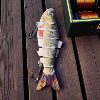 Gambar produk BASSLER Umpan Pancing Ikan Lifelike Fish Bait Lure 6 Section 10cm 18g - BS180