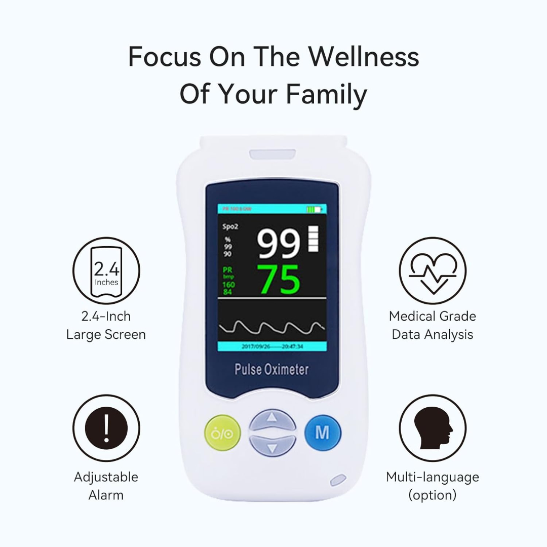 Gambar produk SYUSYA Handheld Pulse Oximeter Alat Ukur Saturasi Oksigen Temperatur - YK-820B