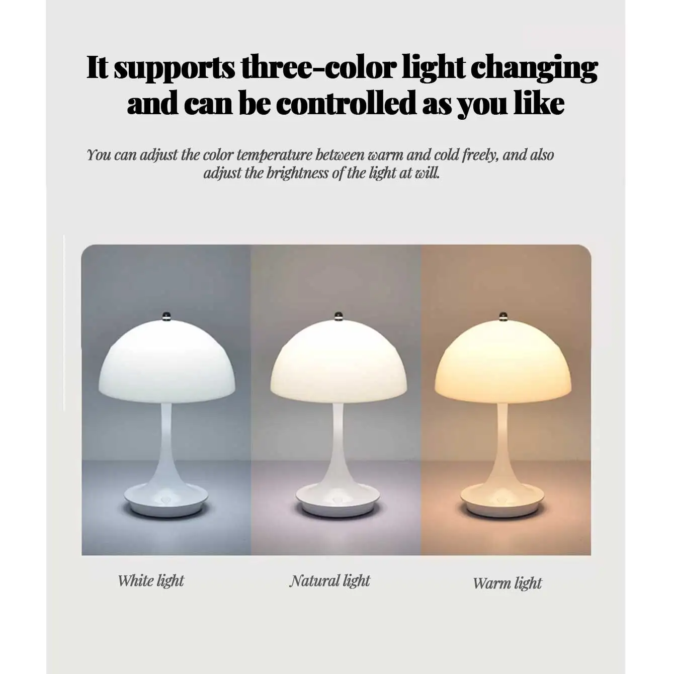 Gambar produk HUIAN Lampu Meja Hias LED Nordic Mushroom 3 in 1 Color 1200 mAh - HA-226